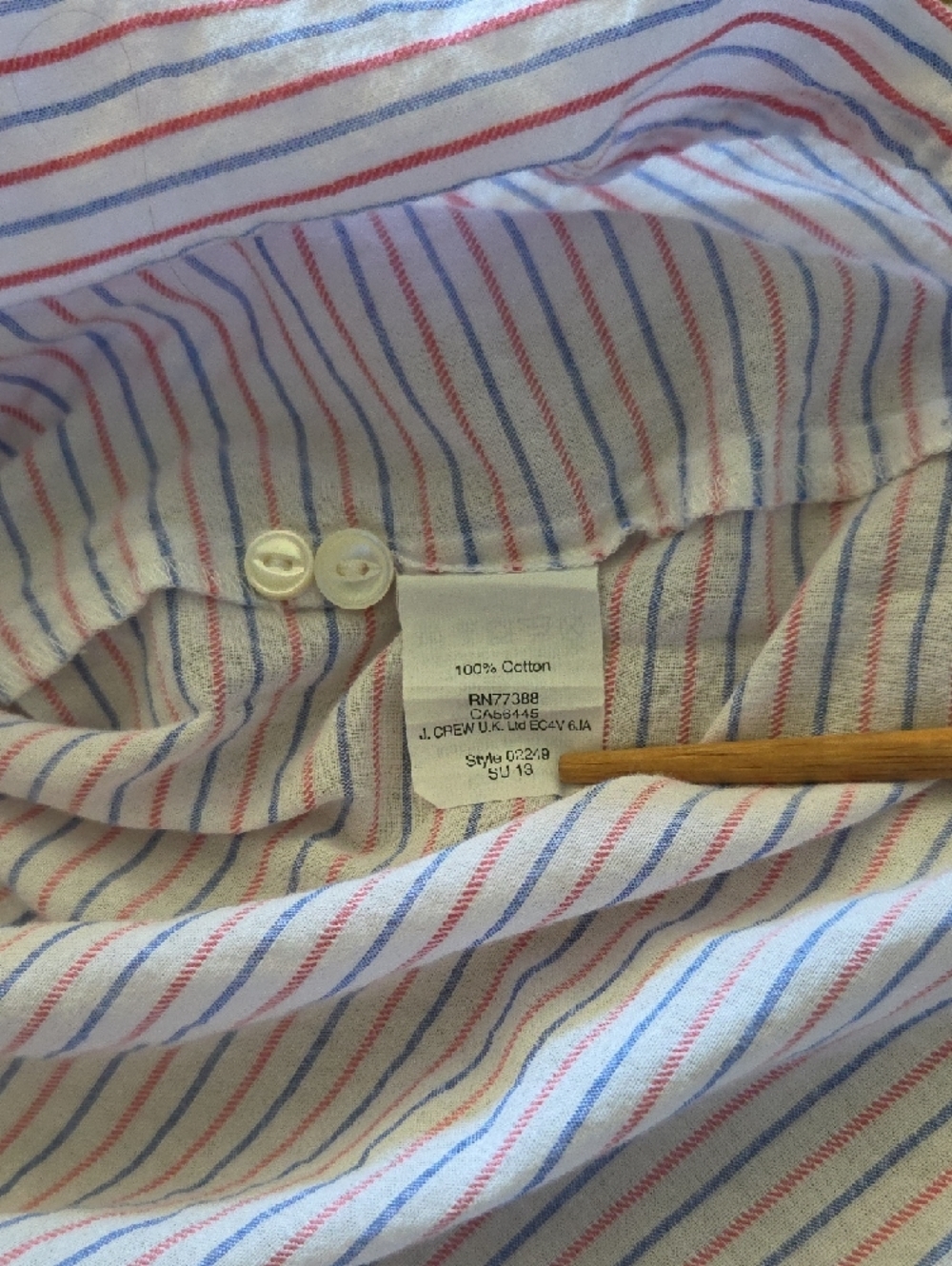 J. Crew Pink and Blue Striped Shirt Button Placket 100% Cotton Sz 12 Lightweight - Picture 15 of 15